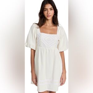 MinkPink Adela white mini dress size M NWT